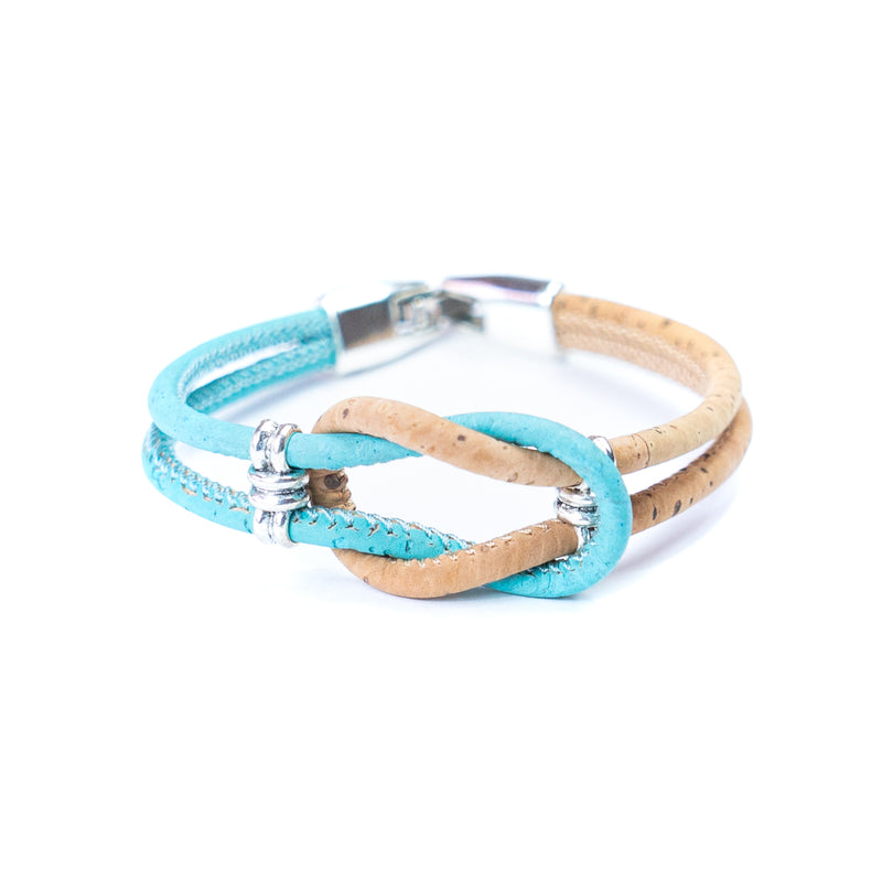 5 colors of cork wire and alloy accessories handmade fashion bracelets  BR-232-MIX-5