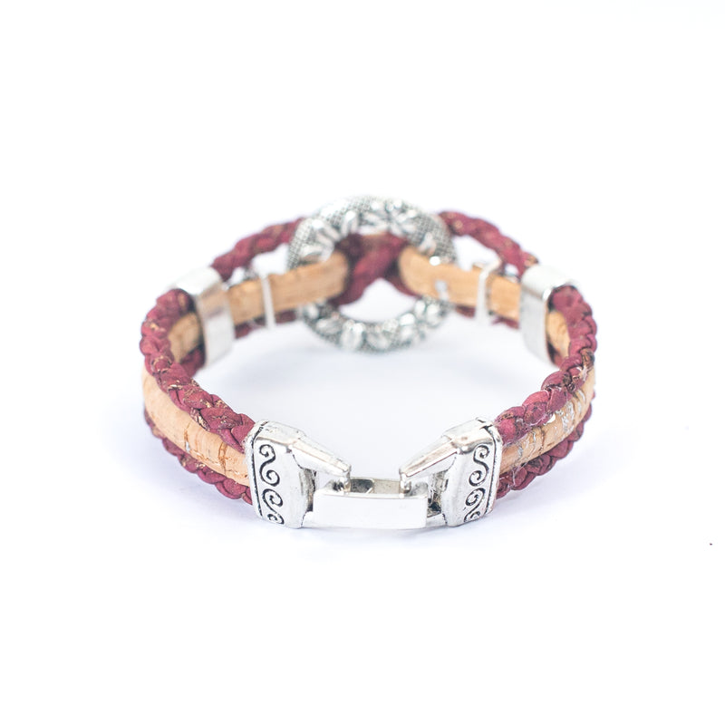 Natural red woven cork thread handmade bracelet  BR-007-5