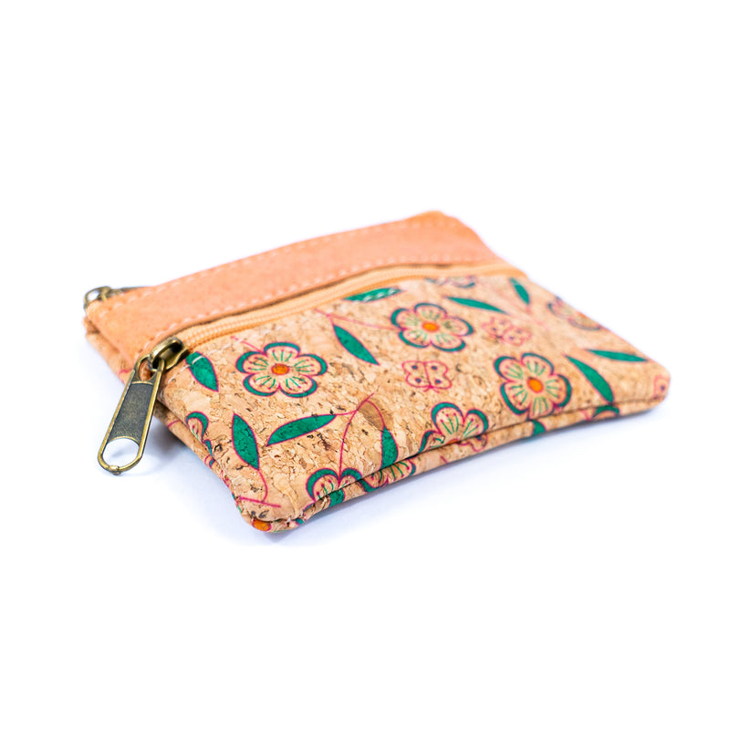 Double Zipper Cork Coin Purse - Random Pattern Dispatch (5units)BAGP-015-MIX-5