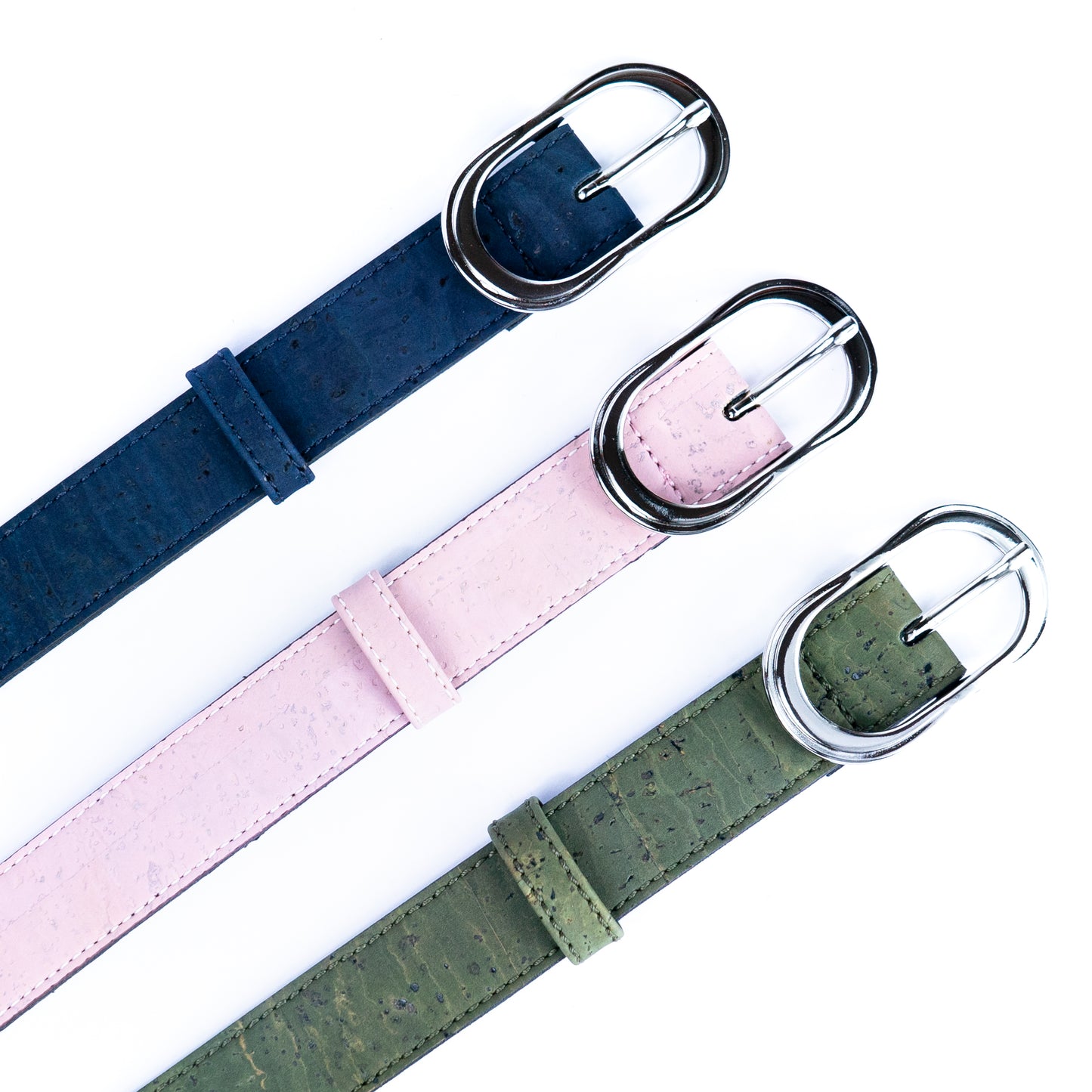 Ladies’ Vegan Cork Belt with Silver Buckle L-1061