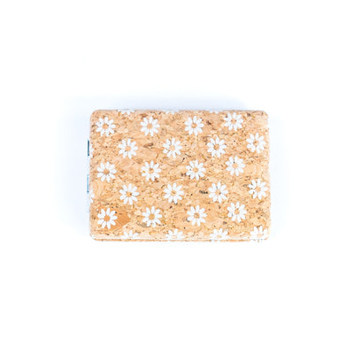 Rectangular Cork Compact Mirror with Floral Design L-855-MIX-12 (12units)