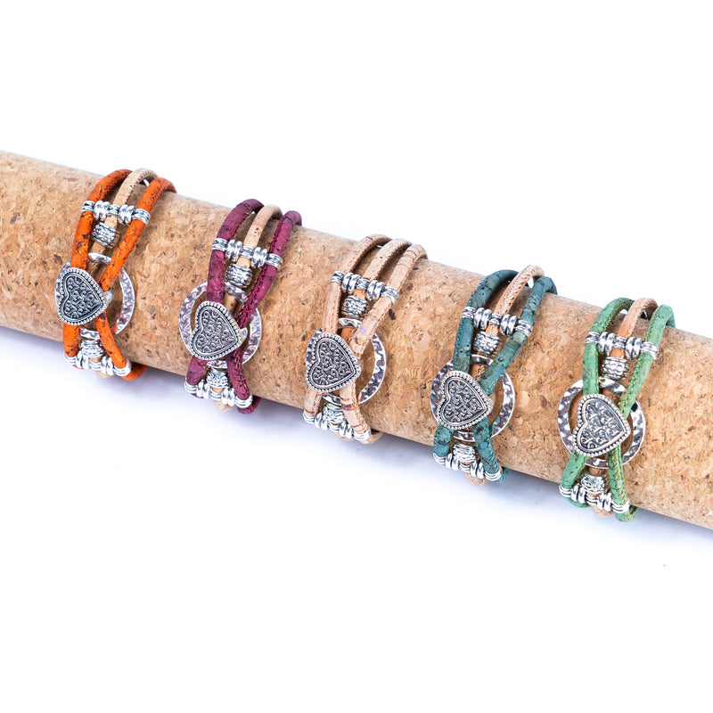 3MM round Colored cork thread Handmade Bracelet BR-417-MIX-5