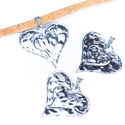 3pcs antique silver heart tag jewelry finding suppliers D-3-545