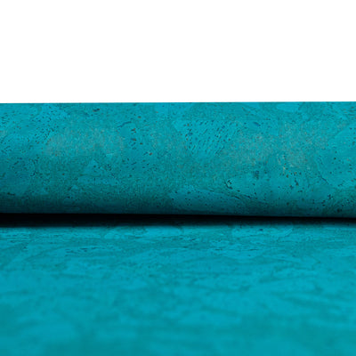 Turquoise Chunk Cork Fabric COF-526-B