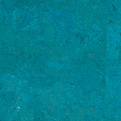 Turquoise Chunk Cork Fabric COF-526-B