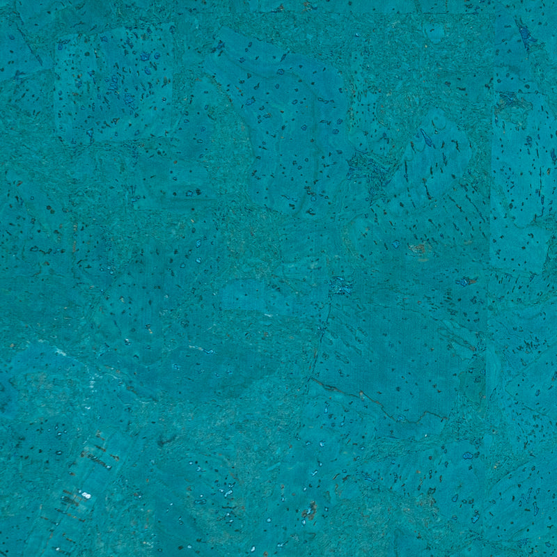 Turquoise Chunk Cork Fabric COF-526-B