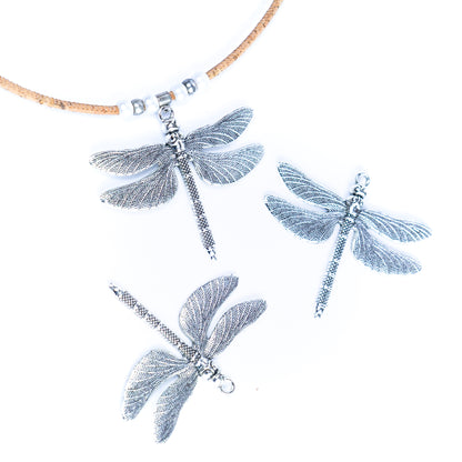 5pcs antique silver dragonfly tag jewelry finding suppliers D-3-544
