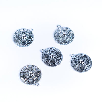 5pcs antique silver round tag jewelry finding suppliers D-3-543