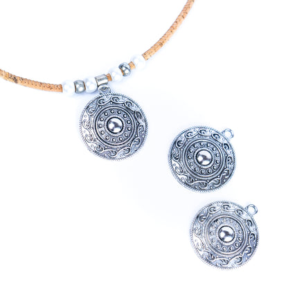 5pcs antique silver round tag jewelry finding suppliers D-3-543