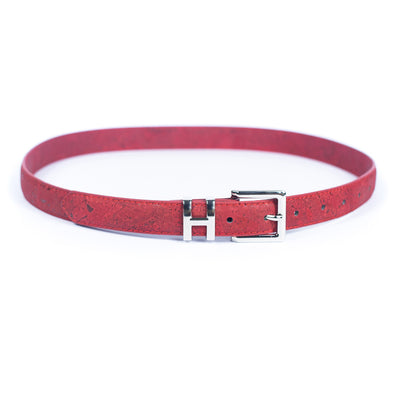 Double-Sided Cork Belt with H Logo Design, Women's Silver L-1004