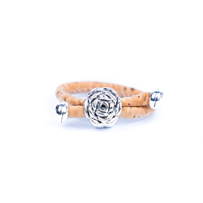 3mm Round Natural Cork Wire with rose accessories Handmade Women&