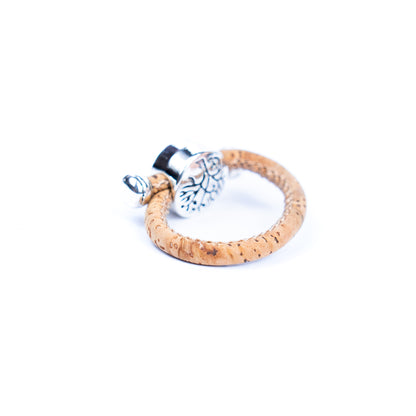 Copy of 3mm Round Natural Cork Wire with tree accessories Handmade Women's Ring  RW-038-10