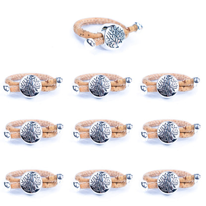 Copy of 3mm Round Natural Cork Wire with tree accessories Handmade Women's Ring  RW-038-10