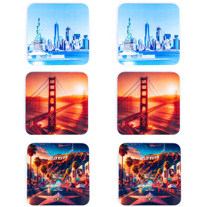 6pcs | Cork Coasters Cork-Backed Coasters L-071