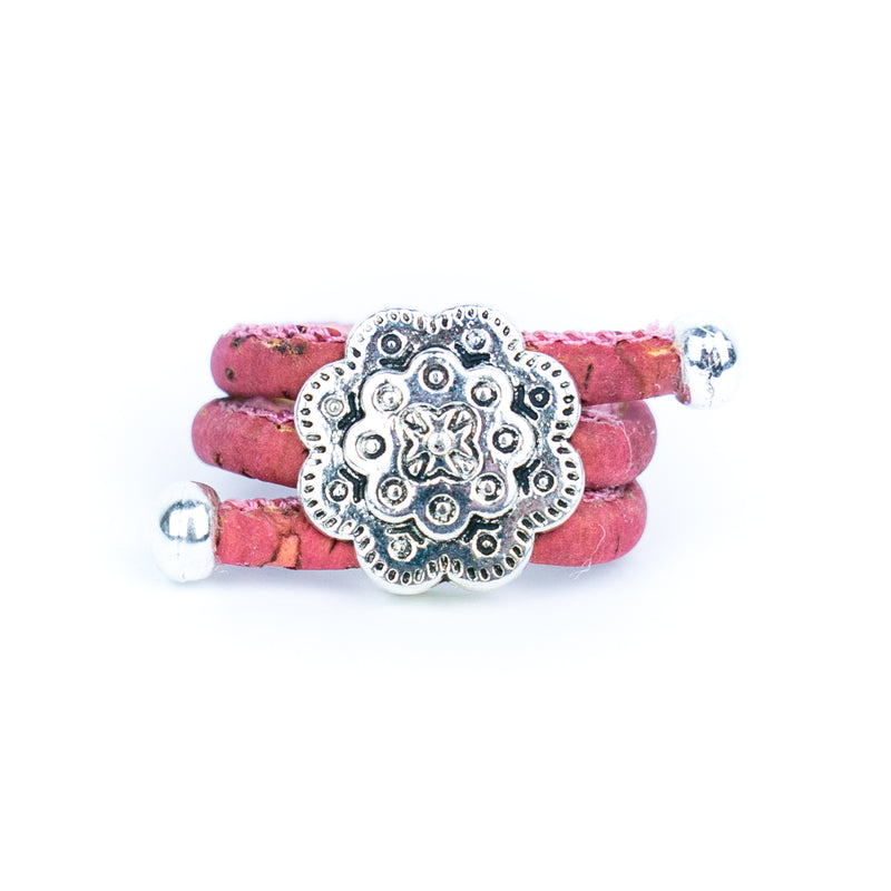 3mm Round Natural Cork Wire  Alloy flower accessories Handmade Women&