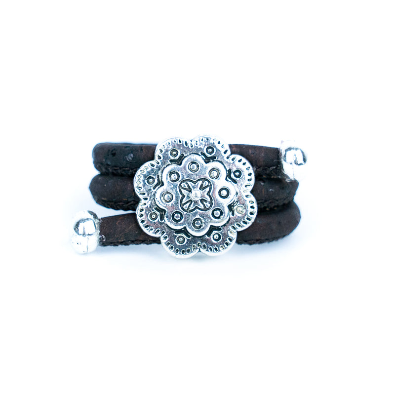 3mm Round Natural Cork Wire  Alloy flower accessories Handmade Women&