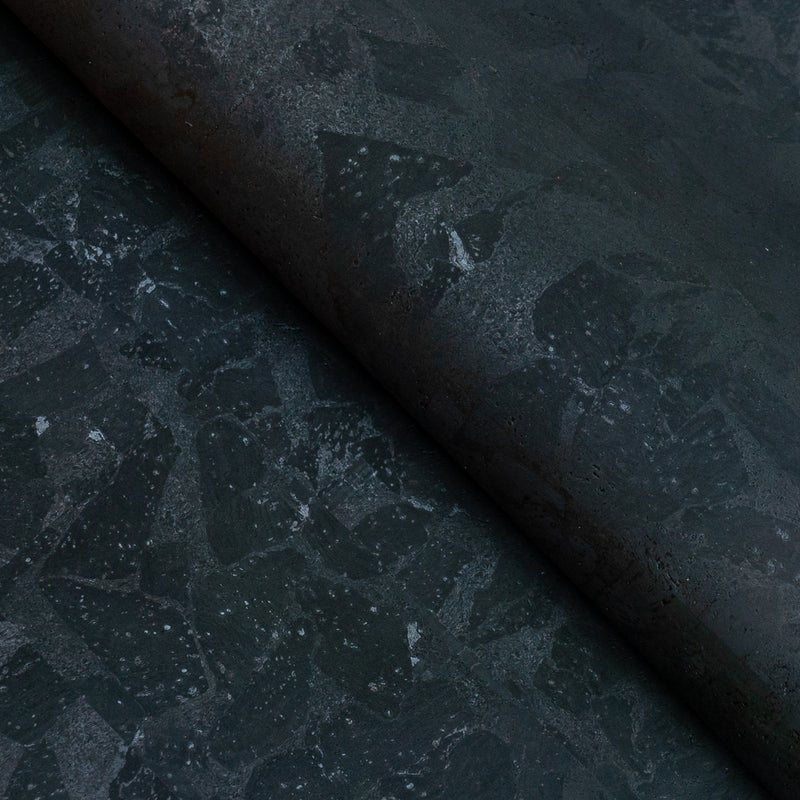 1.35mm Thick Black Cork Fabric Microfiber Backing COF-613
