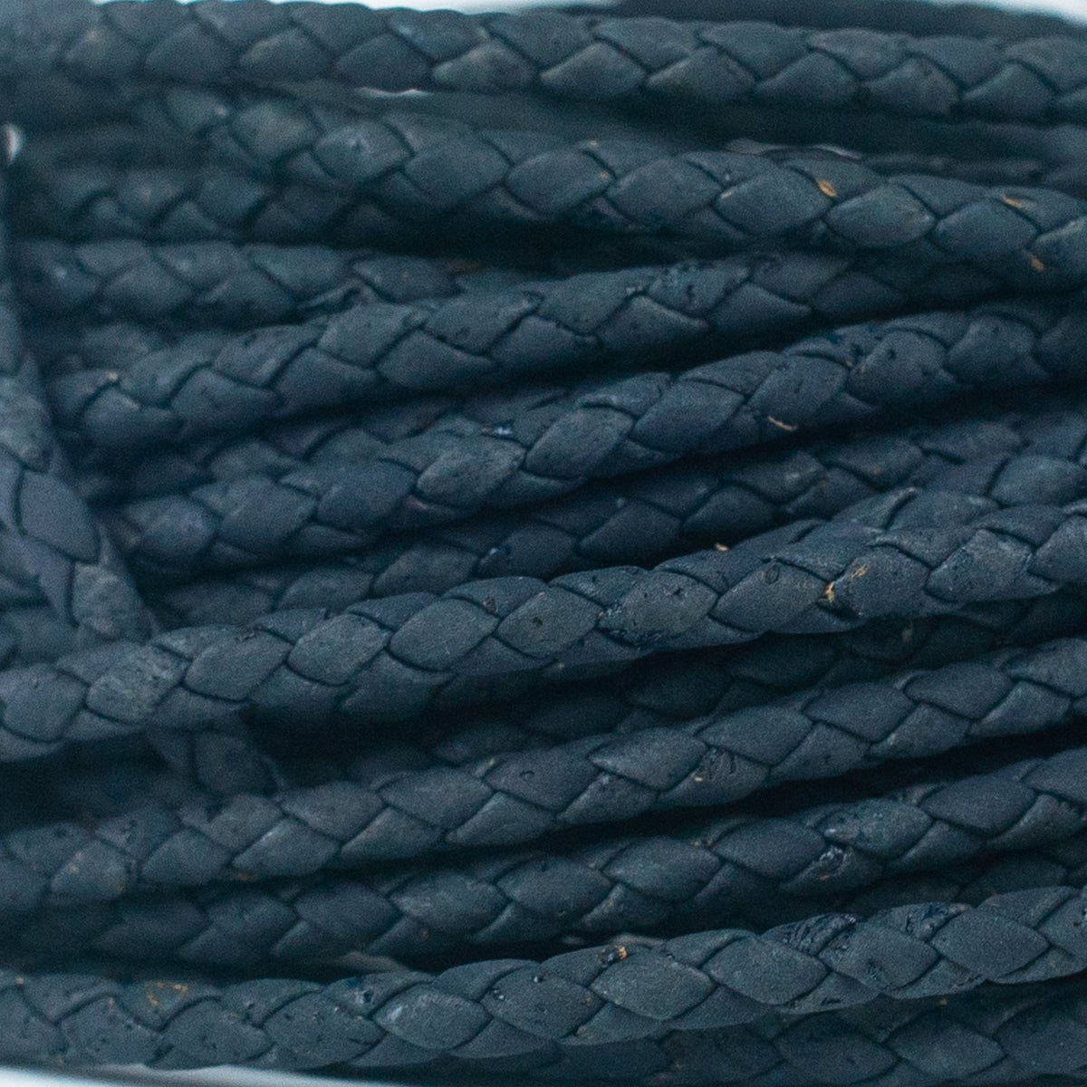 about 5mm Black/Blue Braided Cork Jewelry Crafting Cord COR-327 (10Meters)