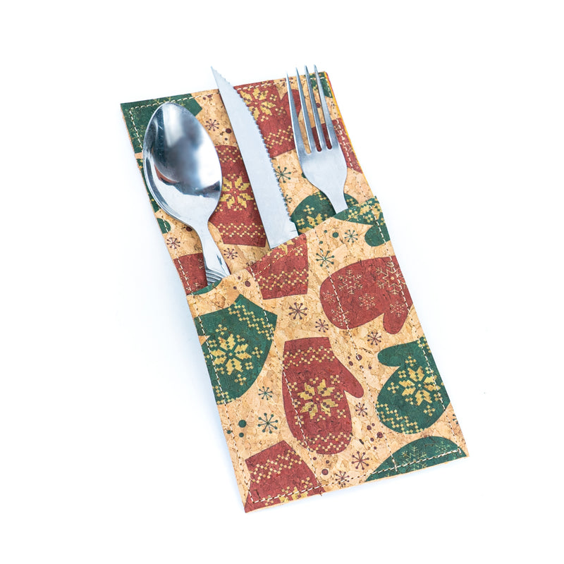 Christmas Cork Placemats and Cutlery Pockets Set – 8-Piece Pack (Limited Edition) L-1094