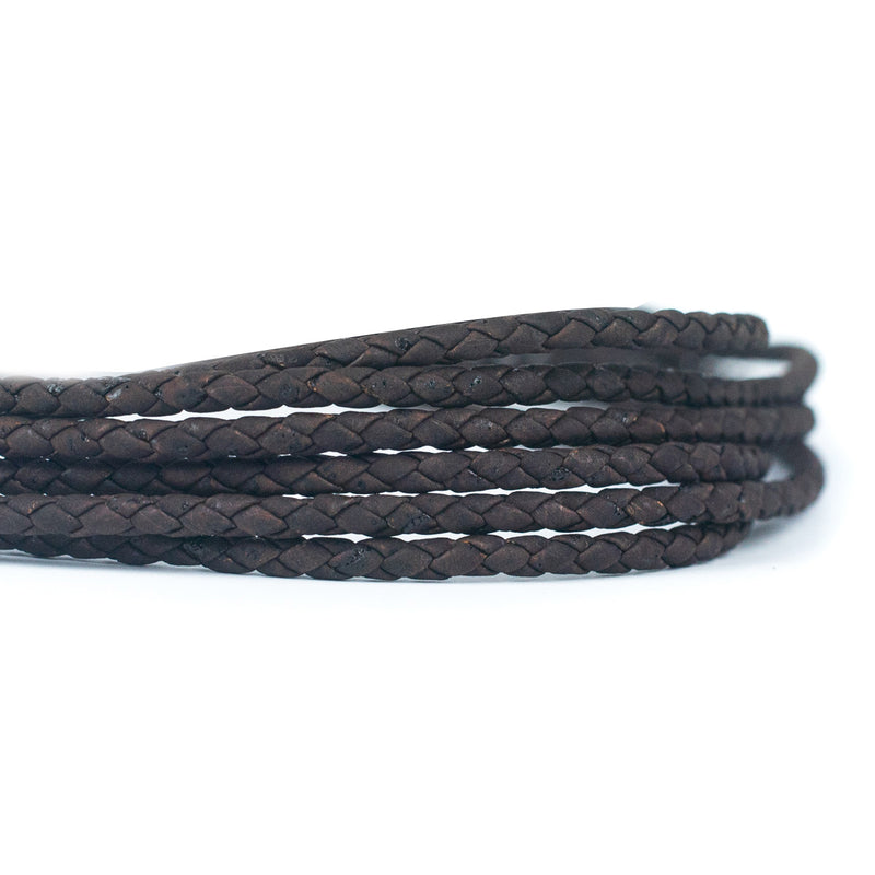 5mm Brown Braided Cork Jewelry Crafting Cord COR-535-A(10Meters)