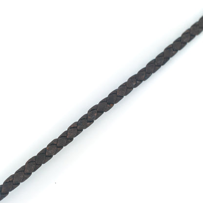 about 4/5mm Brown Braided Cork Jewelry Crafting Cord COR-535-A(10Meters)