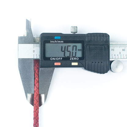 about 4/5mm Wine Red Braided Cork Jewelry Crafting Cord COR-328(10Meters)