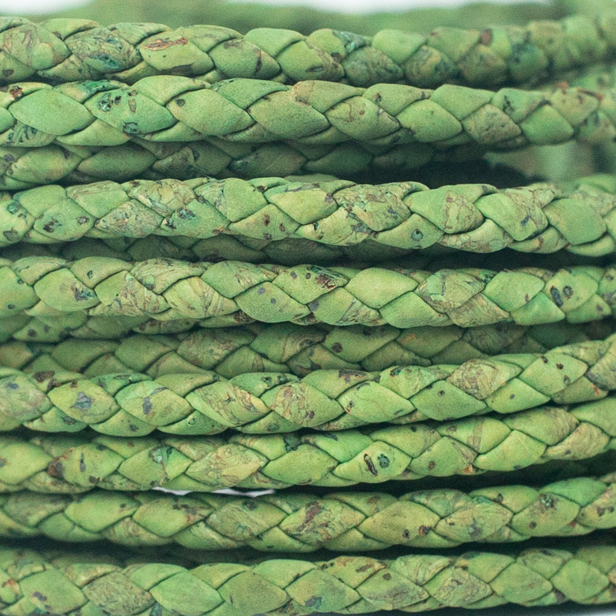 about 5mm Green Braided Cork Jewelry Crafting Cord COR-172 (10Meters)