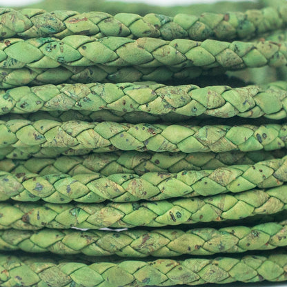 about 5mm Green Braided Cork Jewelry Crafting Cord COR-172 (10Meters)