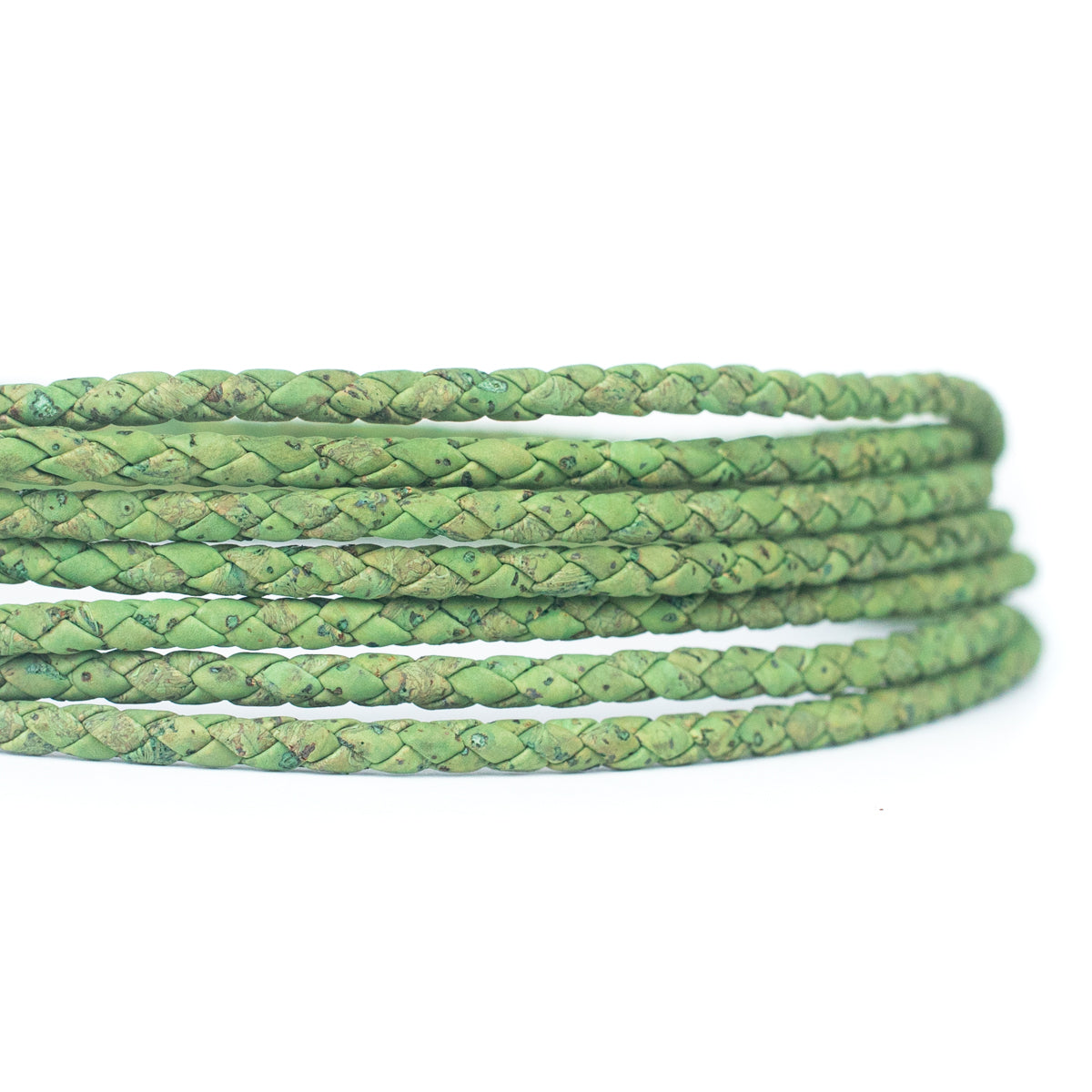 about 5mm Green Braided Cork Jewelry Crafting Cord COR-172 (10Meters)