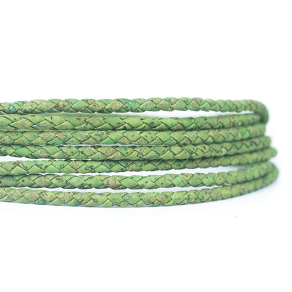 about 5mm Green Braided Cork Jewelry Crafting Cord COR-172 (10Meters)