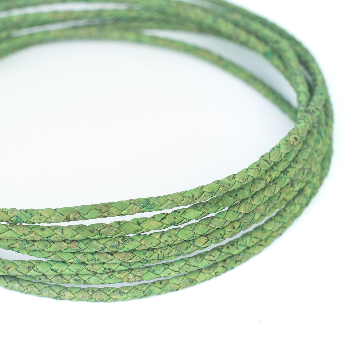 about 5mm Green Braided Cork Jewelry Crafting Cord COR-172 (10Meters)