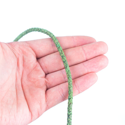 about 5mm Green Braided Cork Jewelry Crafting Cord COR-172 (10Meters)