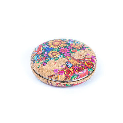 Printed Cork Compact Mirror - Tree of Life Design (12-Pack)L-1087