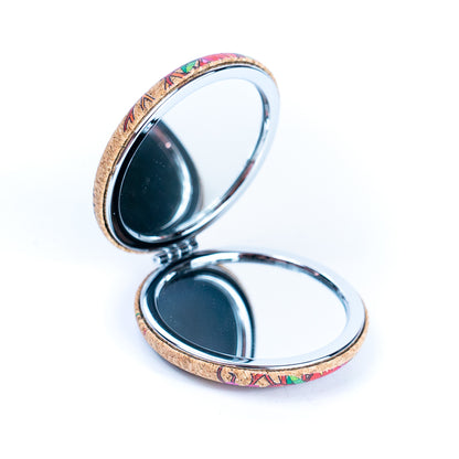 Decorative Cork Pocket Mirror with Wooden Ornaments L-1097B(12units)