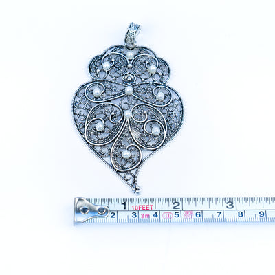 2Pcs Antique silver with pearl Viana Heart pendant  jewelry supplies jewelry finding D-3-44