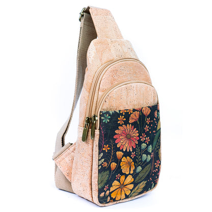 Natural Women's Three-Compartment Sling Bag BAG-2296