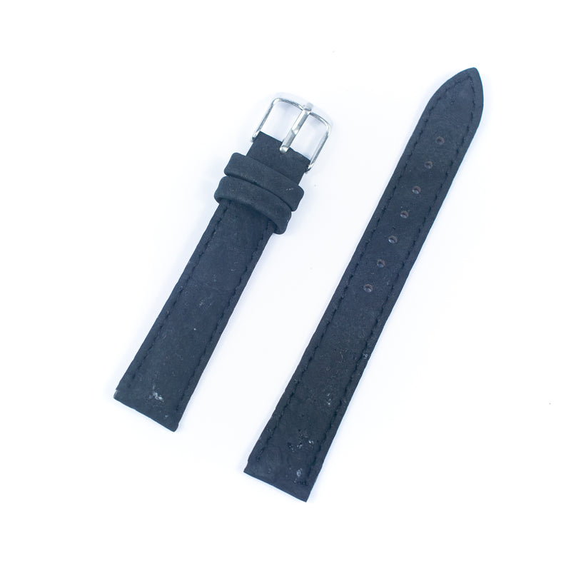 14MM/16MM Double-sided cork fabric to make black color watch strap Cork Watch strap E-002