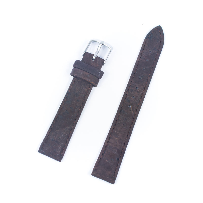14mm/16mm Double-sided cork fabric to make brown color watch strap Cork Watch strap E-003