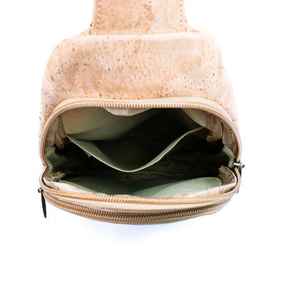 Natural Women's Three-Compartment Sling Bag BAG-2296
