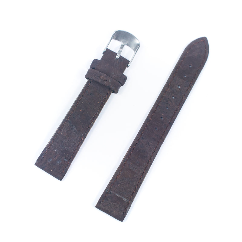14mm/16mm Double-sided cork fabric to make brown color watch strap Cork Watch strap E-003