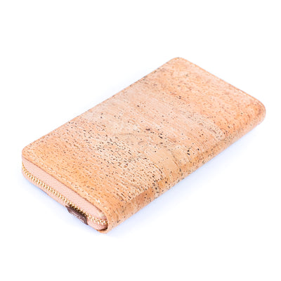 Flowers patterns natural cork women zipper card wallet BAG-2337