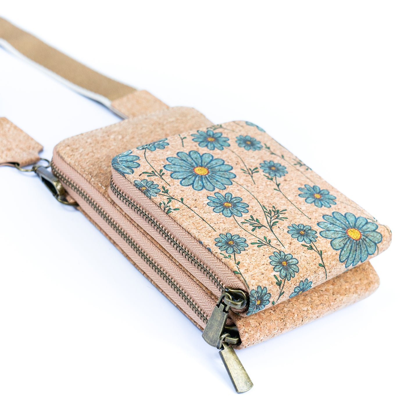 Natural Cork Women's Printed Double Layer Phone Pouch BAG-2312