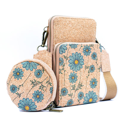 Natural Cork Women's Printed Double Layer Phone Pouch BAG-2312