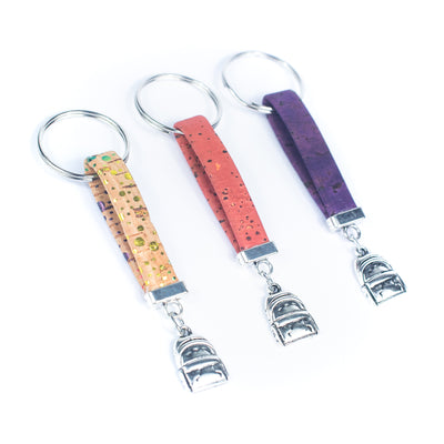 cork handmade  keychain  I-070-MIX-10