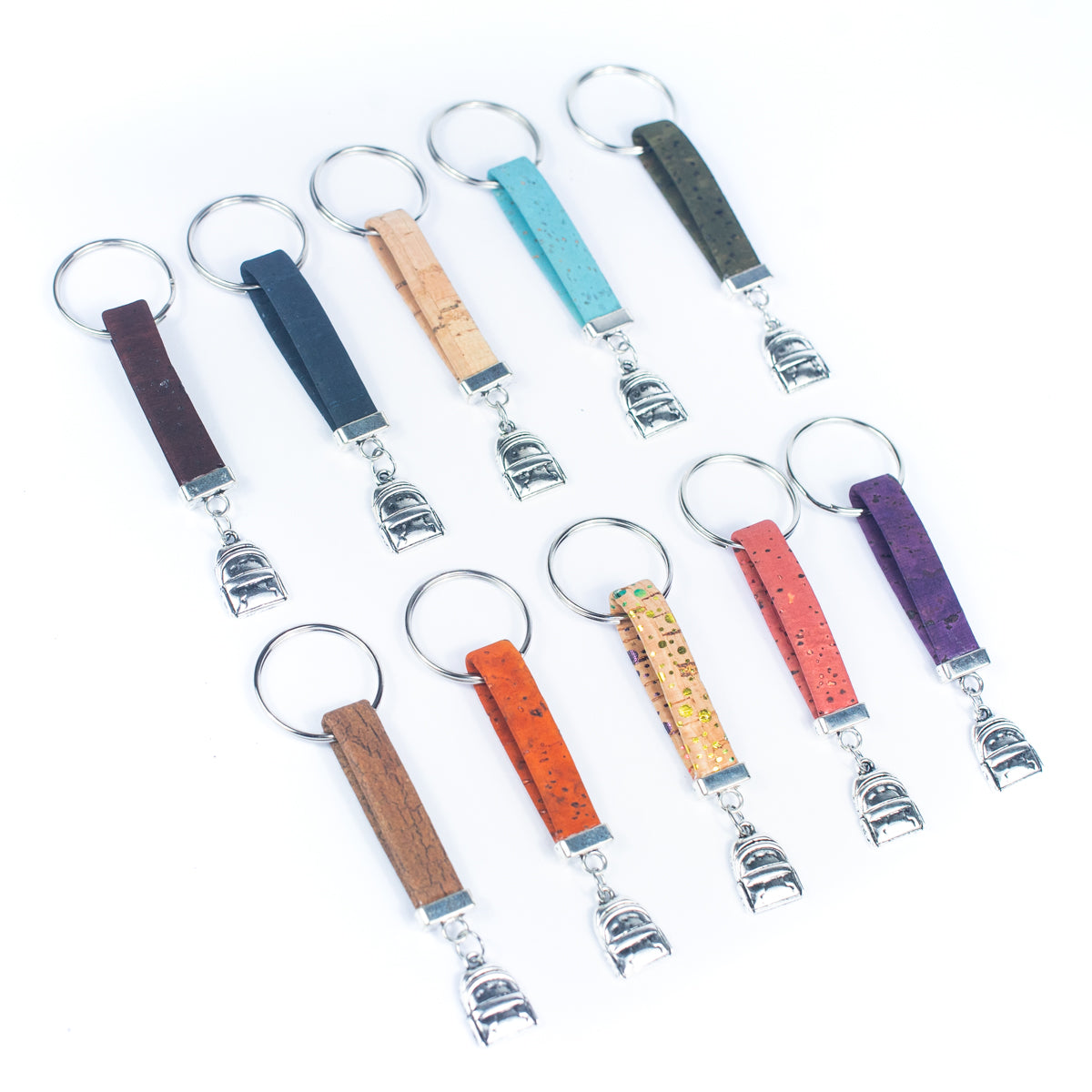 Cork handmade  keychain  I-070-MIX-10