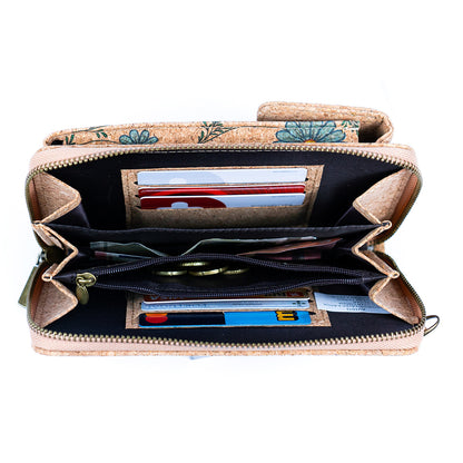 Natural Cork Women's Printed Phone Pouch with Detachable Coin Purse BAG-2310
