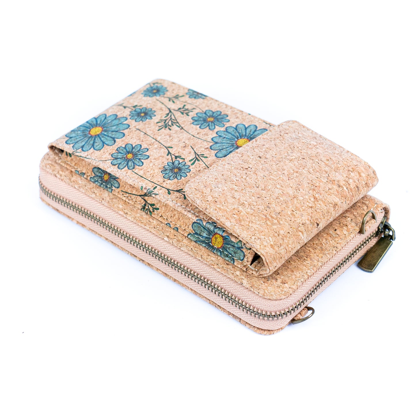 Natural Cork Women's Printed Phone Pouch with Detachable Coin Purse BAG-2310