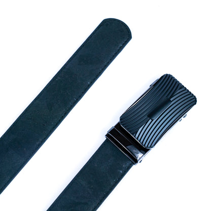 The Classic Gentleman’s Black Cork No-Hole Belt L-878-B