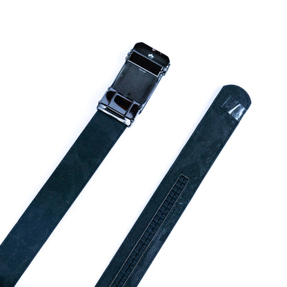 The Classic Gentleman’s Black Cork No-Hole Belt L-878-B