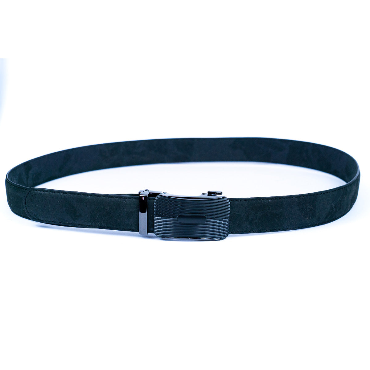 The Classic Gentleman’s Black Cork No-Hole Belt L-878-B